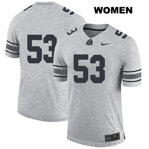 Ohio State Buckeyes Women's Davon Hamilton #53 Gray Authentic Nike No Name College NCAA Stitched Football Jersey PZ19P68TS